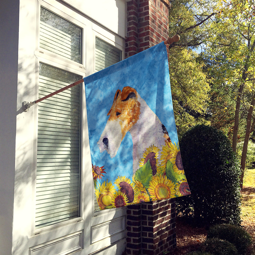 Fox Terrier Flag Canvas House Size