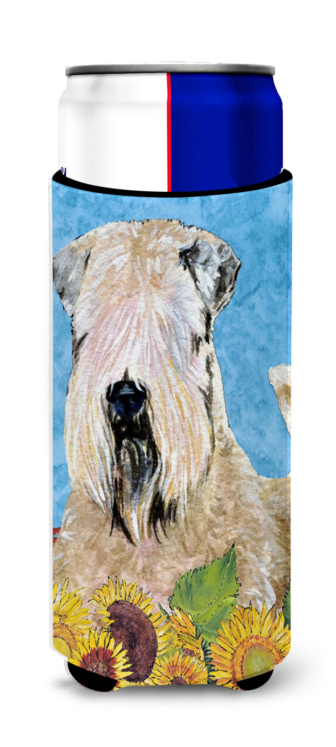 Wheaten Terrier Soft Coated in Summer Flowers Ultra Beverage Insulators for slim cans SS4121MUK