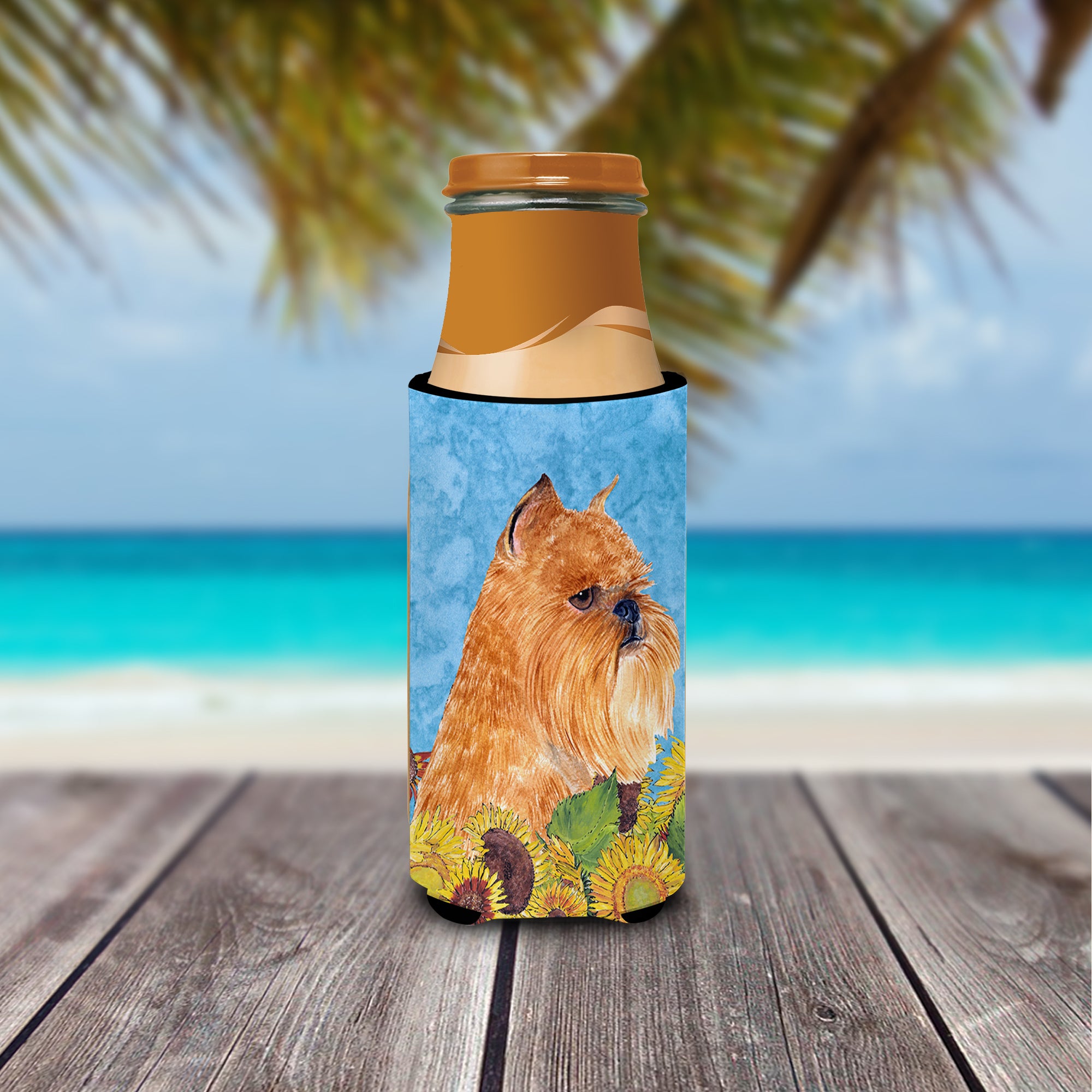 Brussels Griffon in Summer Flowers Ultra Beverage Isolateurs pour canettes minces SS4127MUK