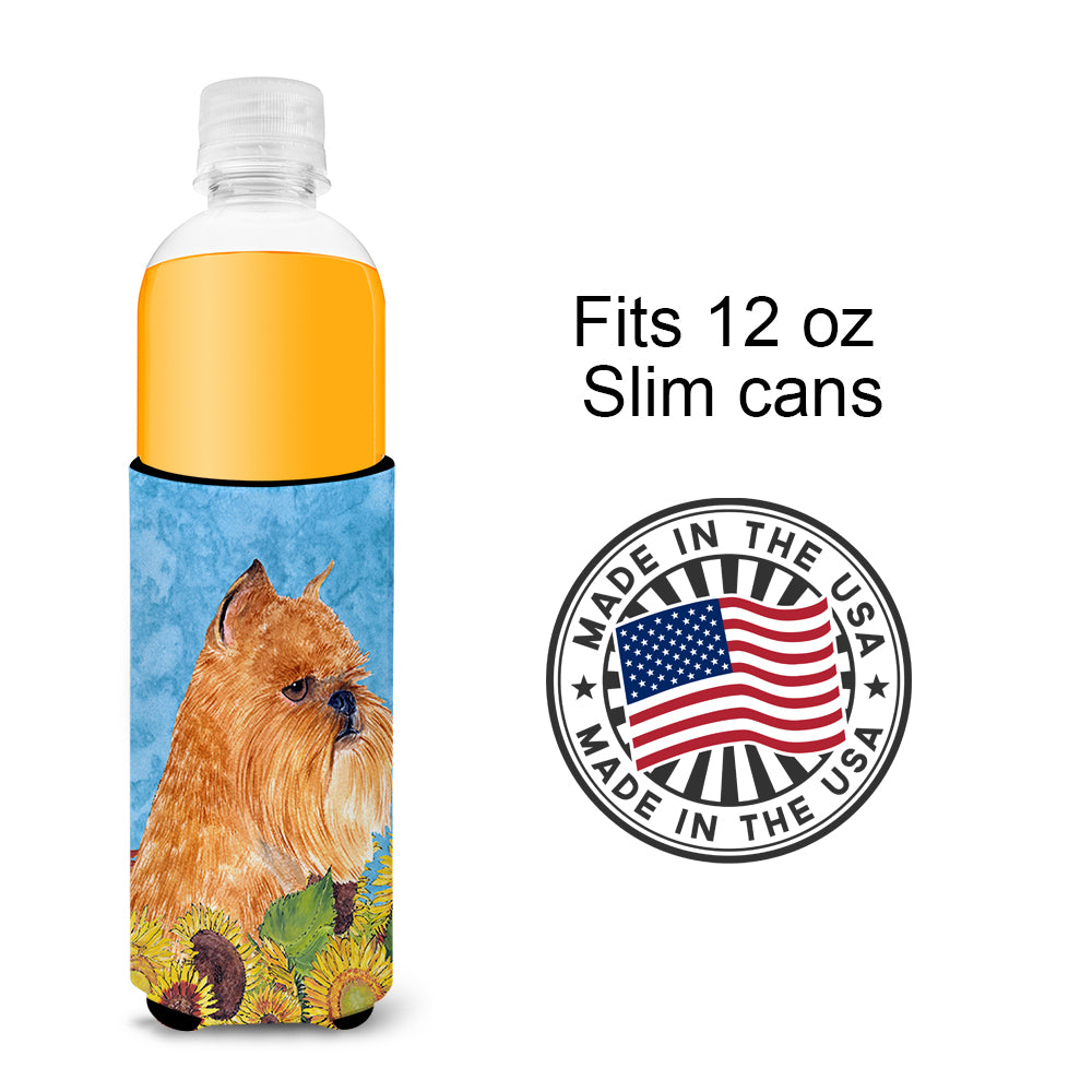 Brussels Griffon in Summer Flowers Ultra Beverage Insulators for slim cans SS4127MUK