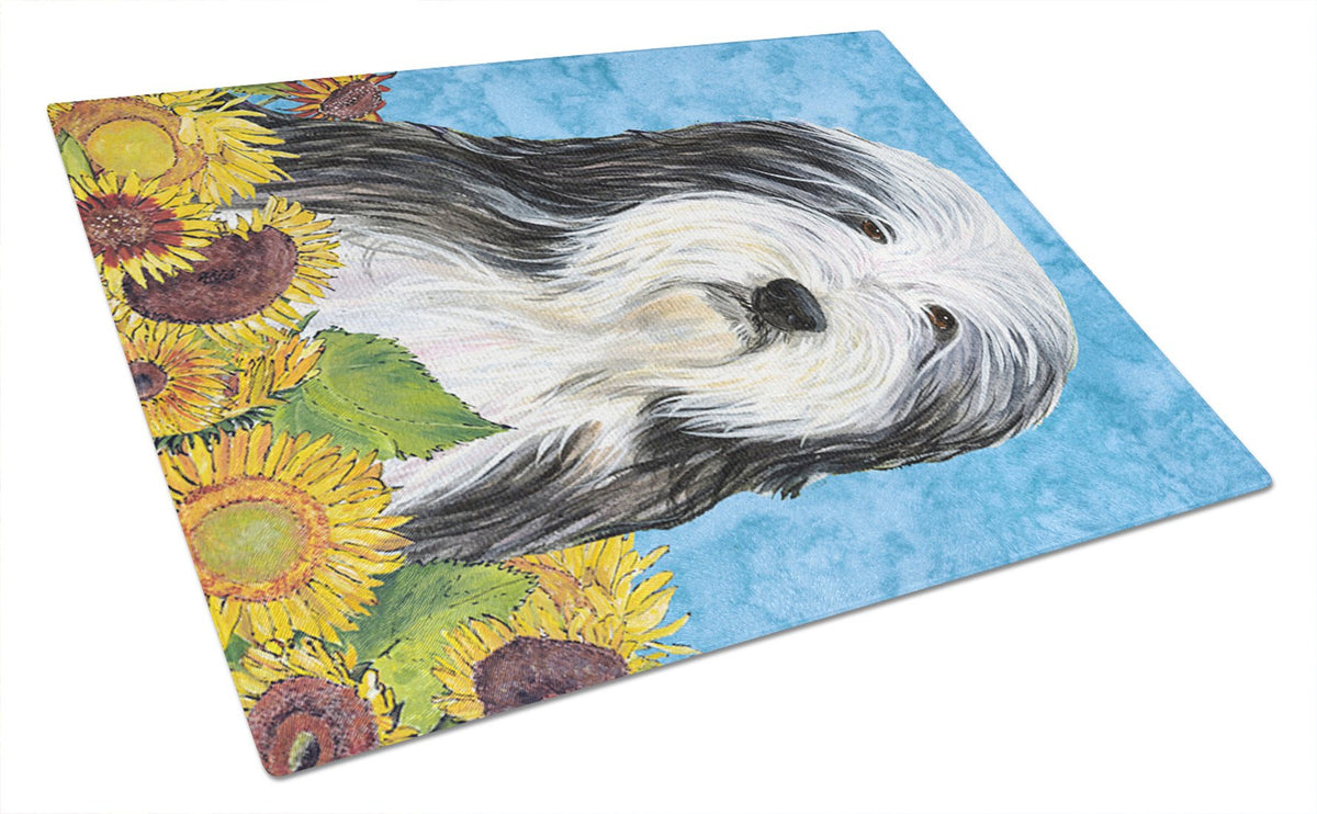 Bearded Collie Glass Cutting Board Large by Caroline&#39;s Treasures