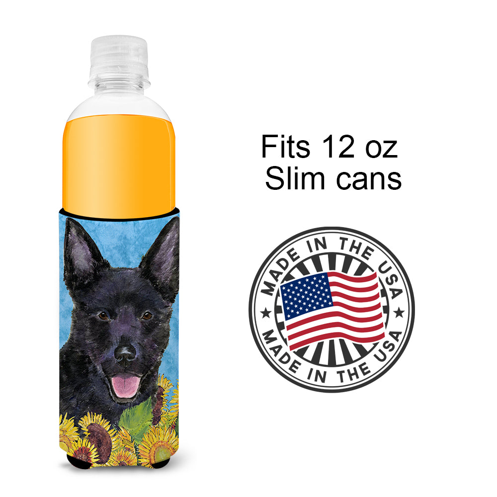 Australian Kelpie in Summer Flowers Ultra Beverage Insulators for slim cans SS4131MUK.