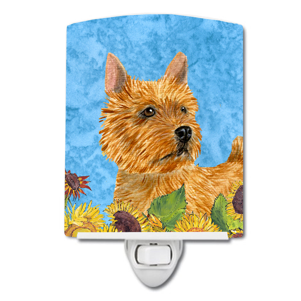 Norwich Terrier in Summer Flowers Ceramic Night Light SS4132CNL - the-store.com