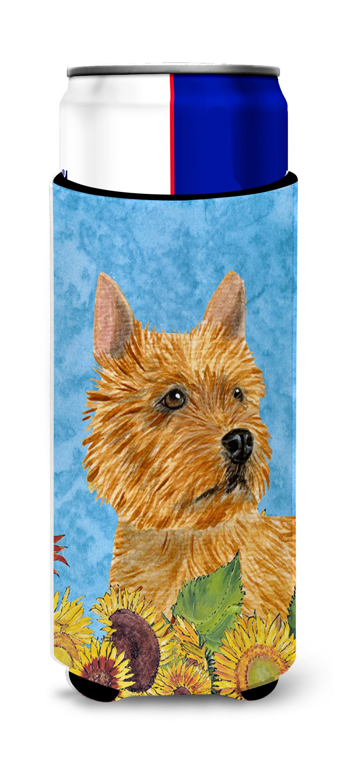 Norwich Terrier in Summer Flowers Ultra Beverage Insulators for slim cans SS4132MUK.