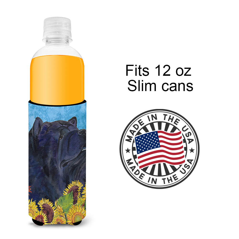 Chow Chow in Summer Flowers Ultra Beverage Insulators for slim cans SS4134MUK.