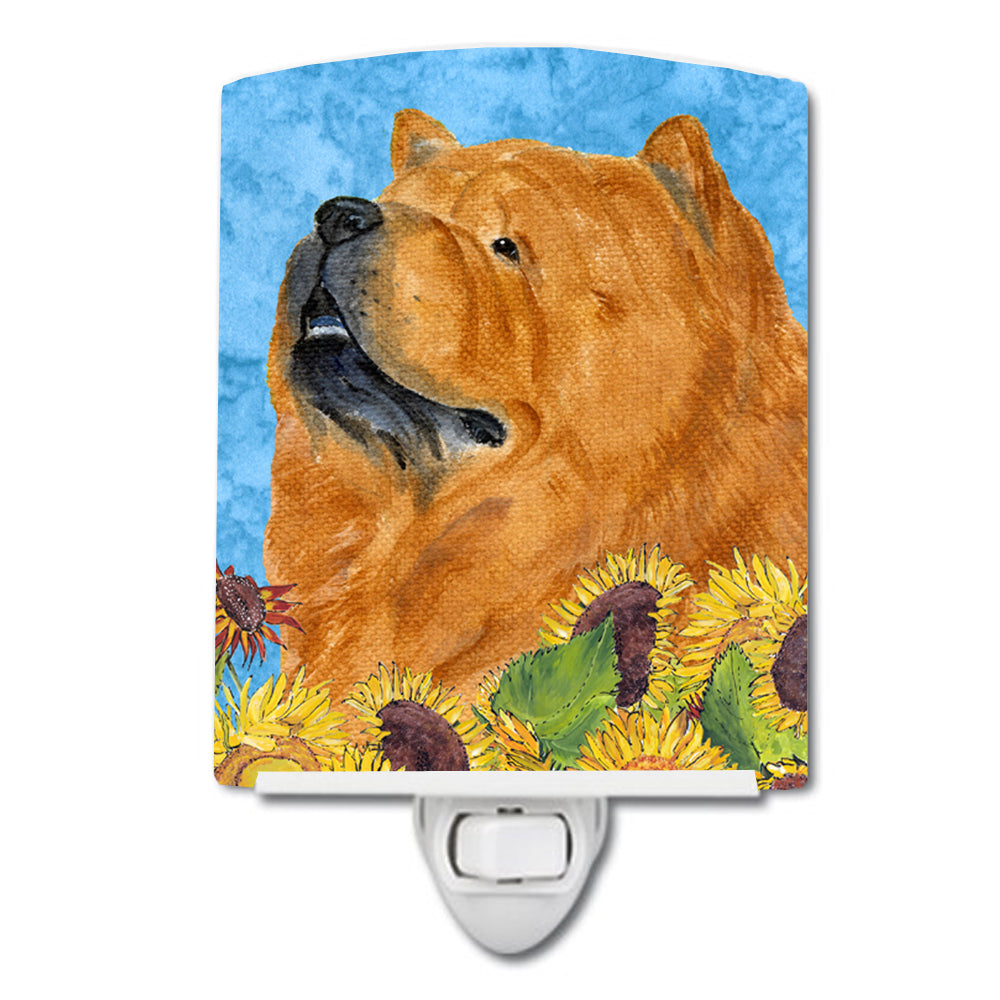 Chow Chow in Summer Flowers Ceramic Night Light SS4135CNL - the-store.com