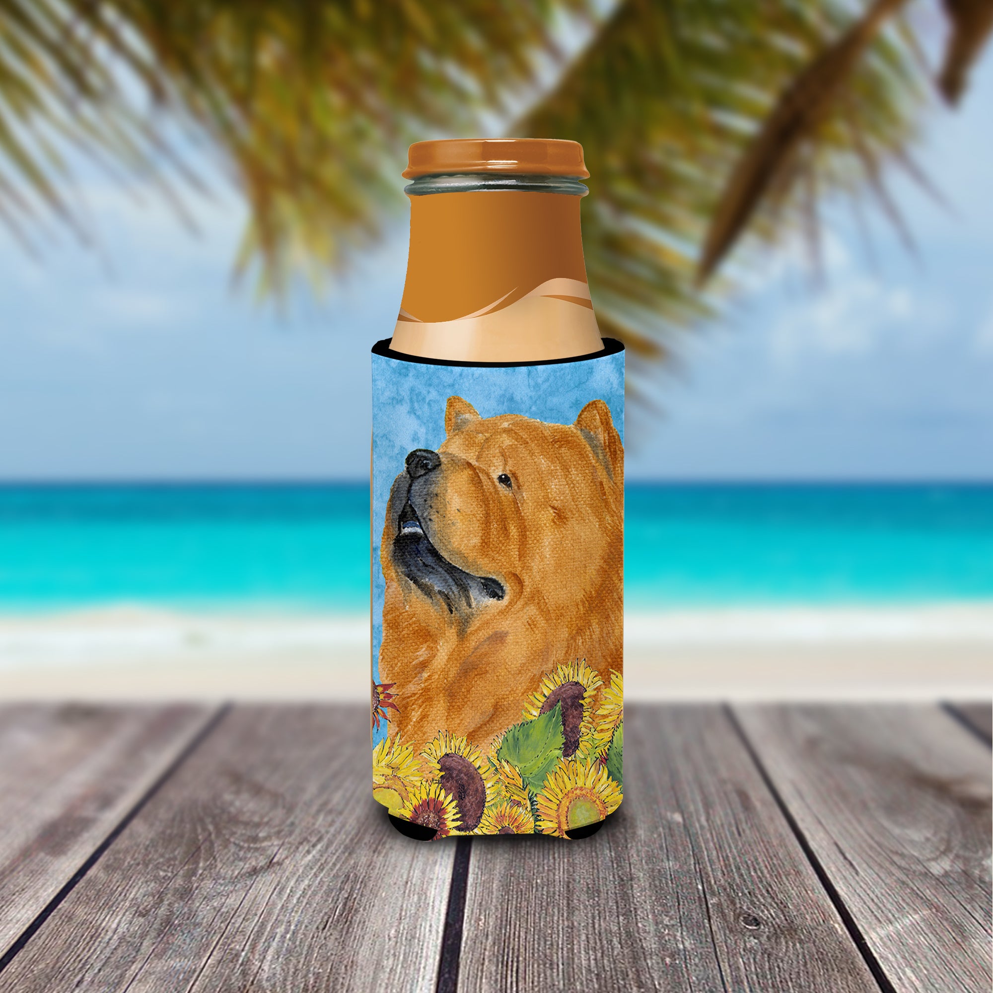 Chow Chow in Summer Flowers Ultra Beverage Isolateurs pour canettes minces SS4135MUK