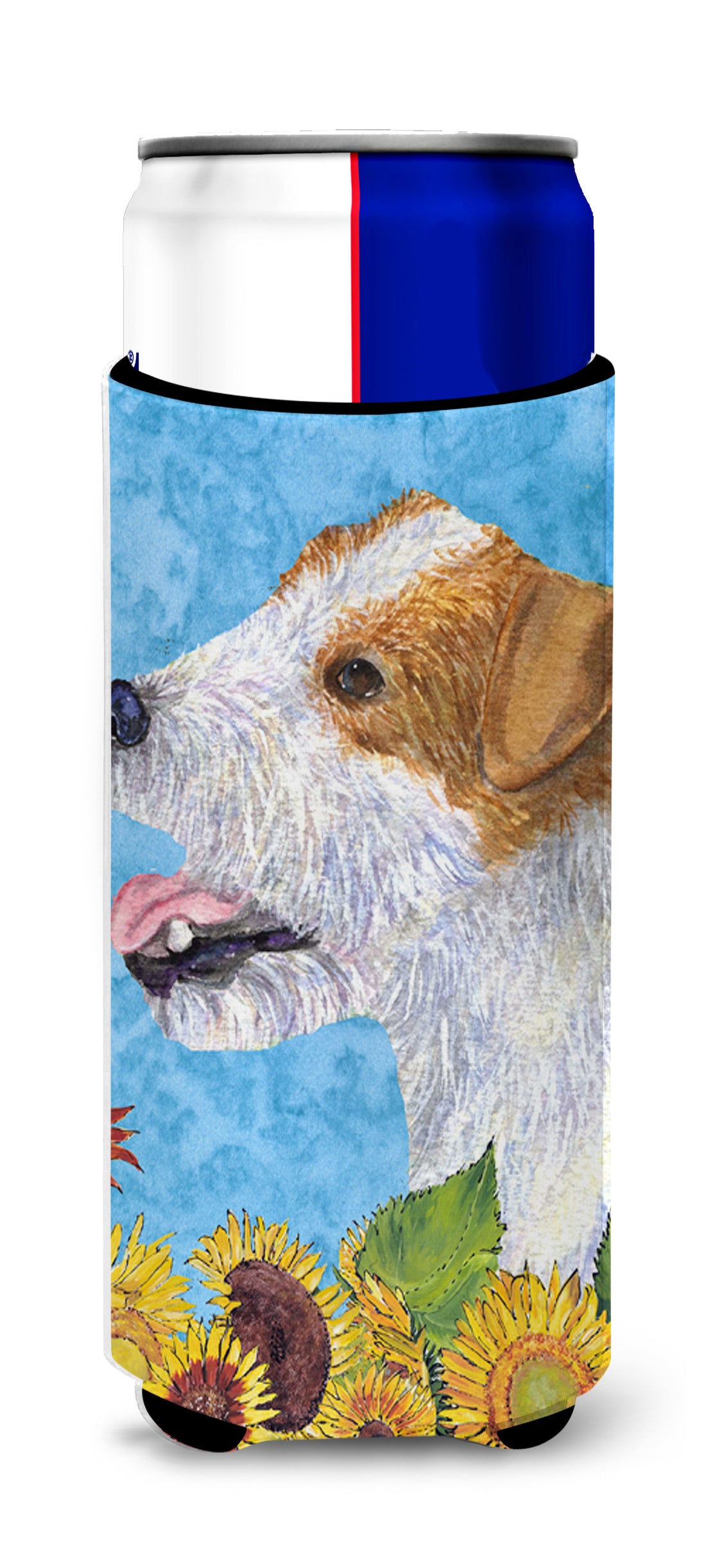 Jack Russell Terrier in Summer Flowers Ultra Beverage Insulators for slim cans SS4137MUK