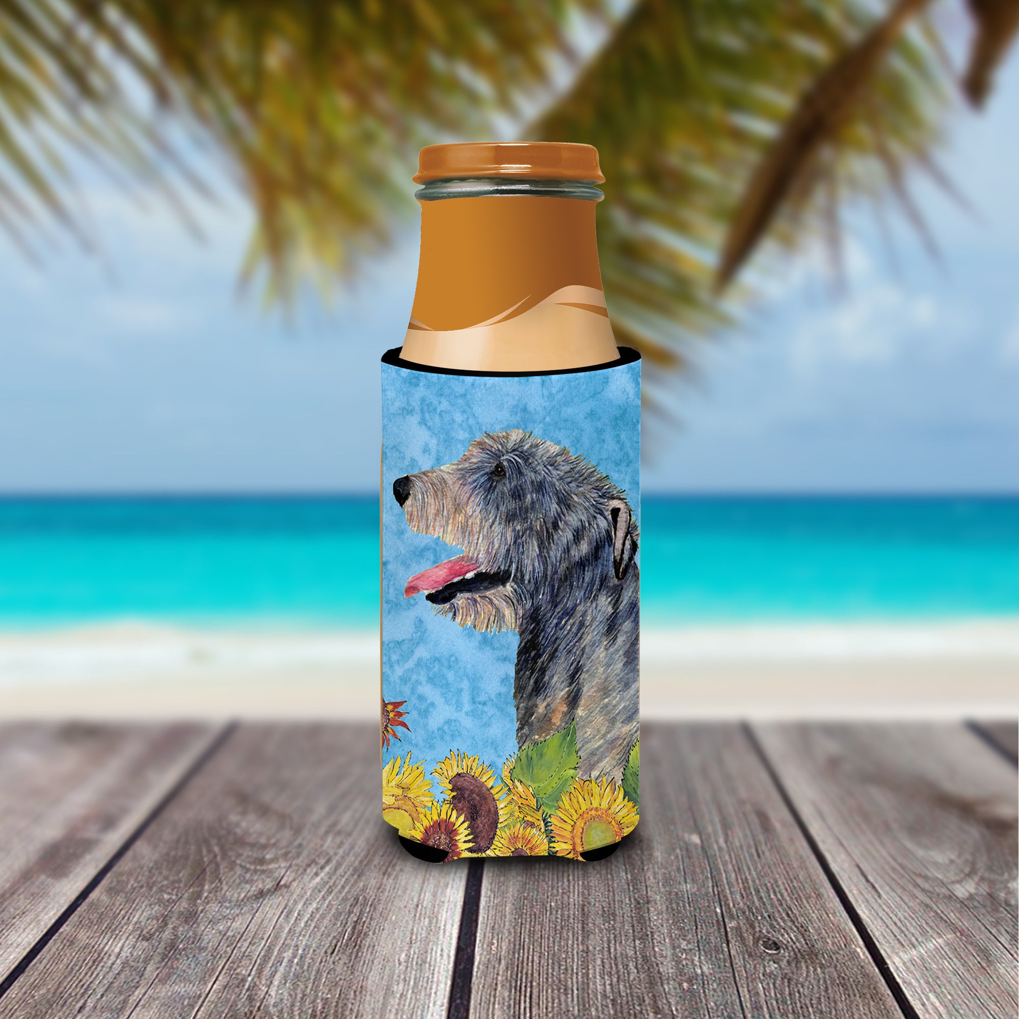 Irish Wolfhound in Summer Flowers Ultra Beverage Isolateurs pour canettes minces SS4139MUK