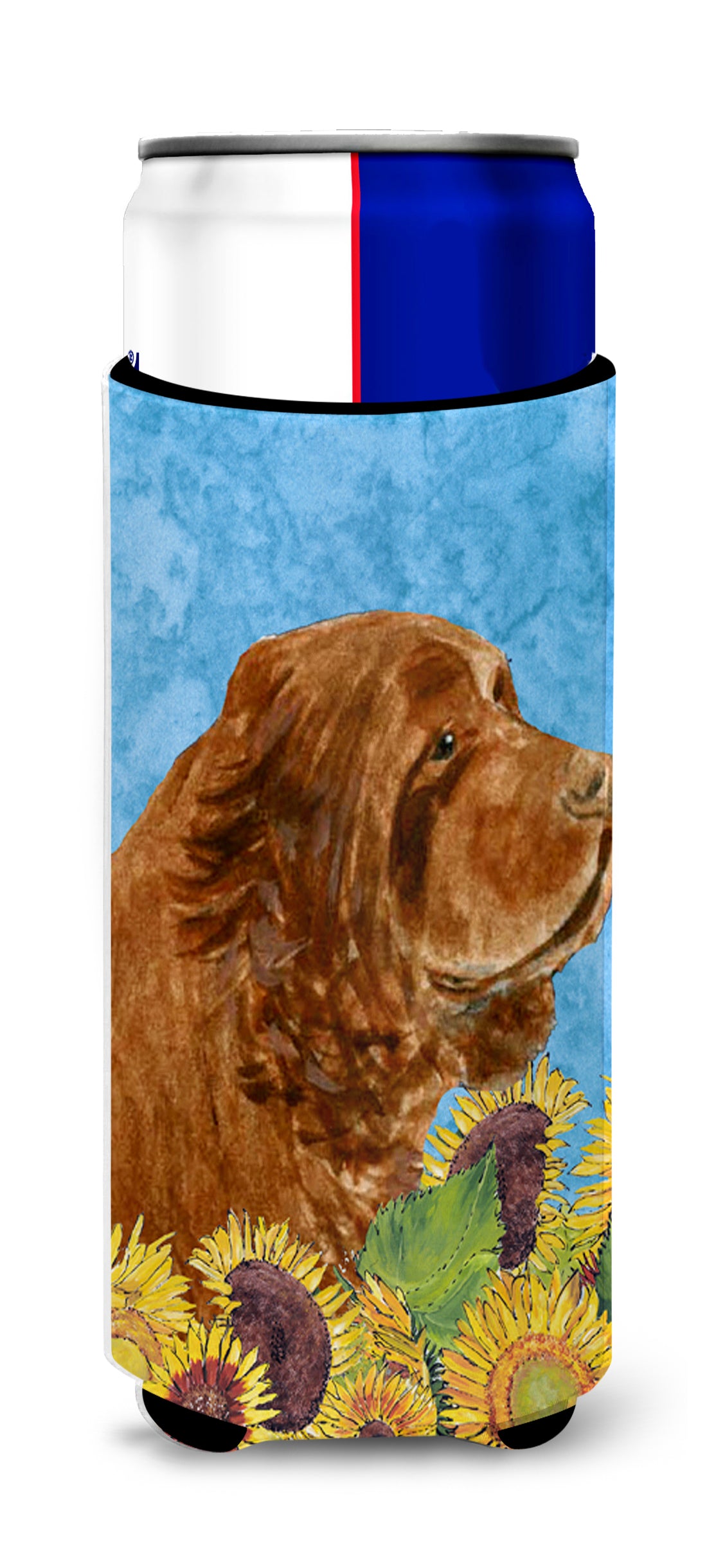 Sussex Spaniel in Summer Flowers Ultra Beverage Insulators for slim cans SS4143MUK