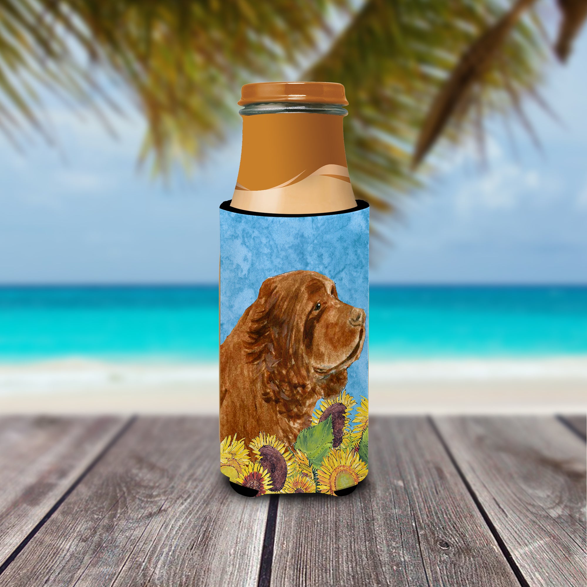 Sussex Spaniel in Summer Flowers Ultra Beverage Insulators for slim cans SS4143MUK