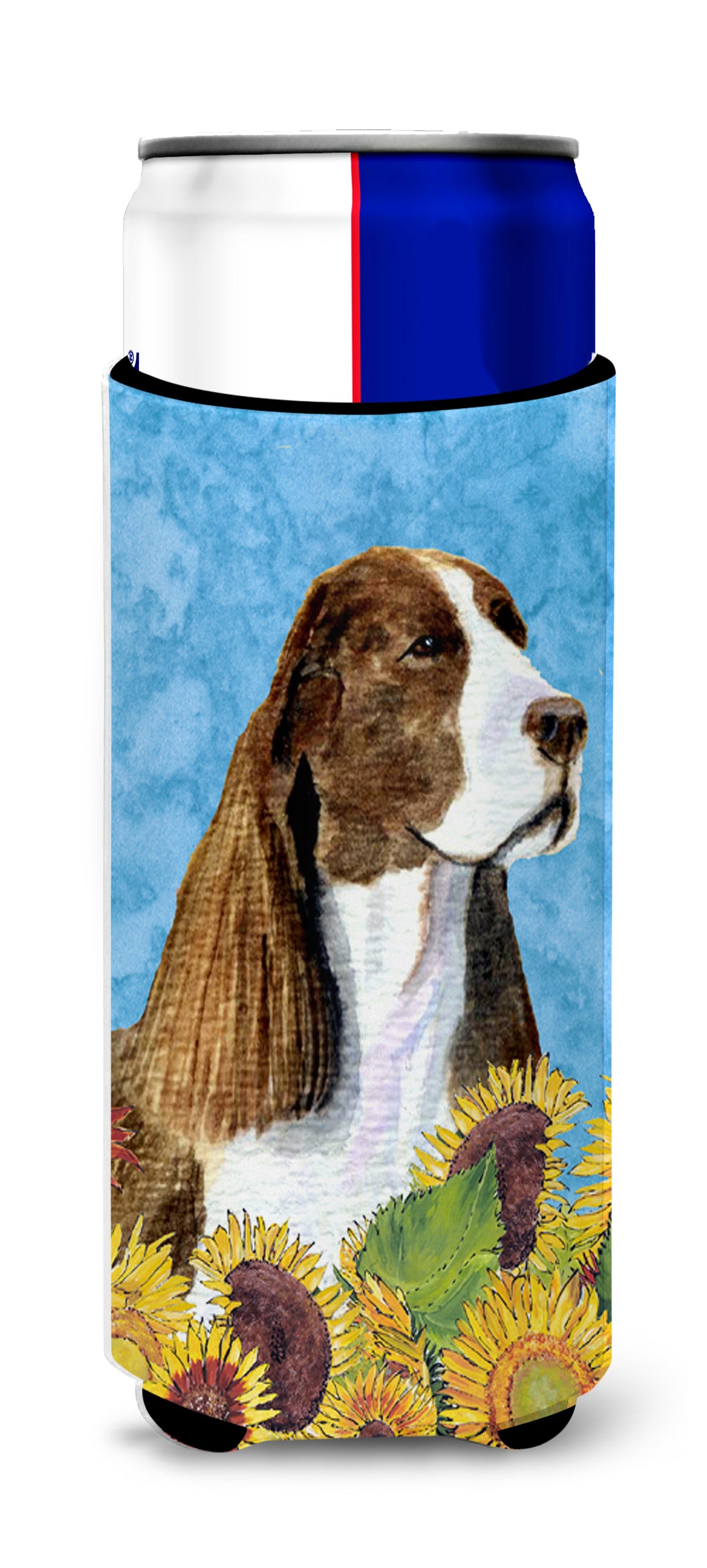 Springer Spaniel in Summer Flowers Ultra Beverage Isolateurs pour canettes minces SS4146MUK