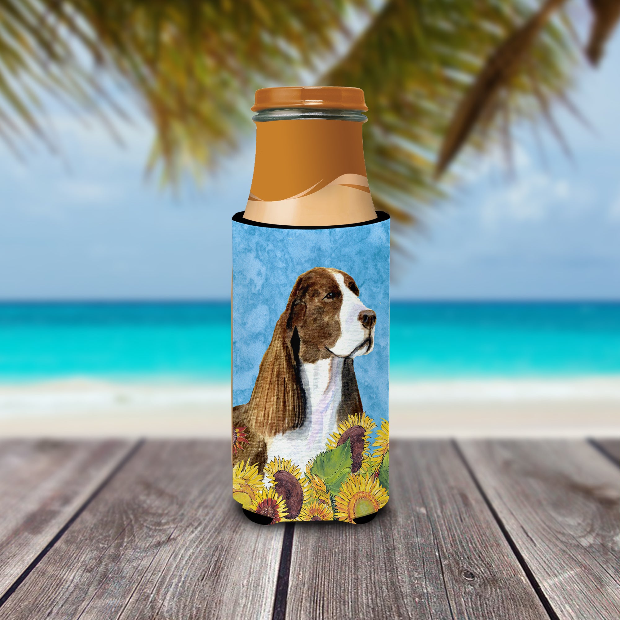 Springer Spaniel in Summer Flowers Ultra Beverage Isolateurs pour canettes minces SS4146MUK
