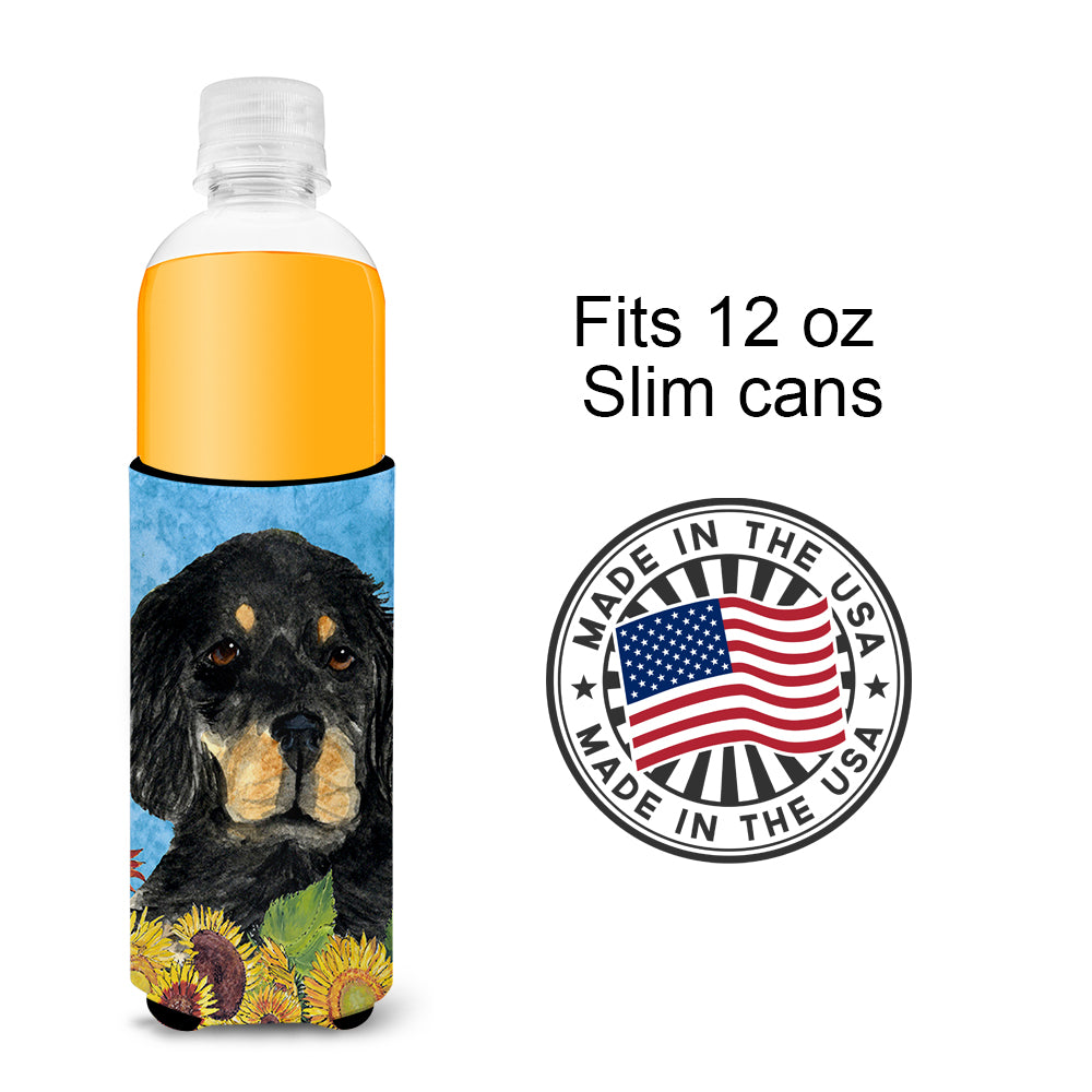 Gordon Setter in Summer Flowers Ultra Beverage Insulators for slim cans SS4148MUK.