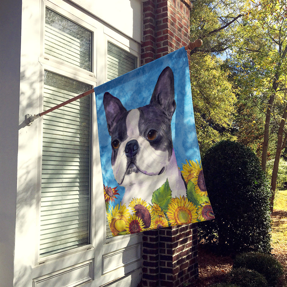 Boston Terrier Flag Canvas House Size