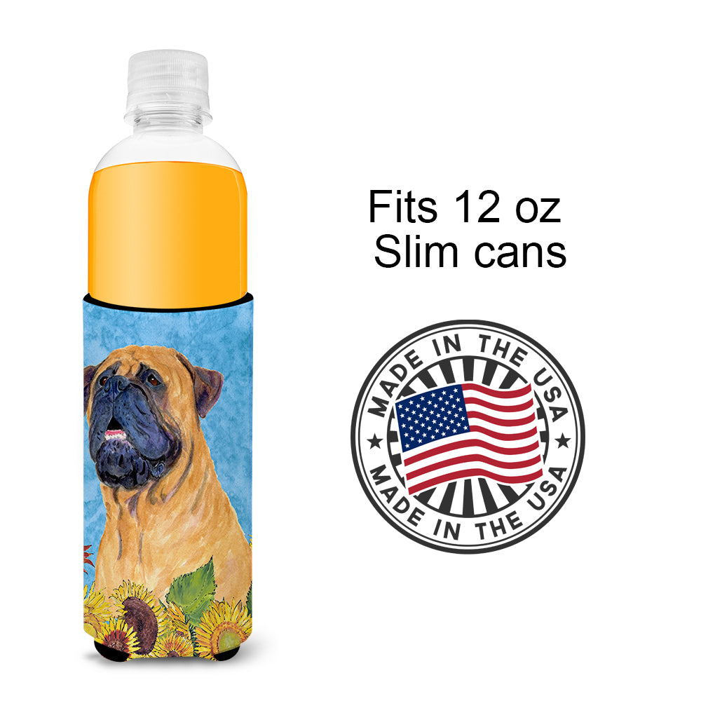 Bullmastiff in Summer Flowers Ultra Beverage Insulators for slim cans SS4153MUK.