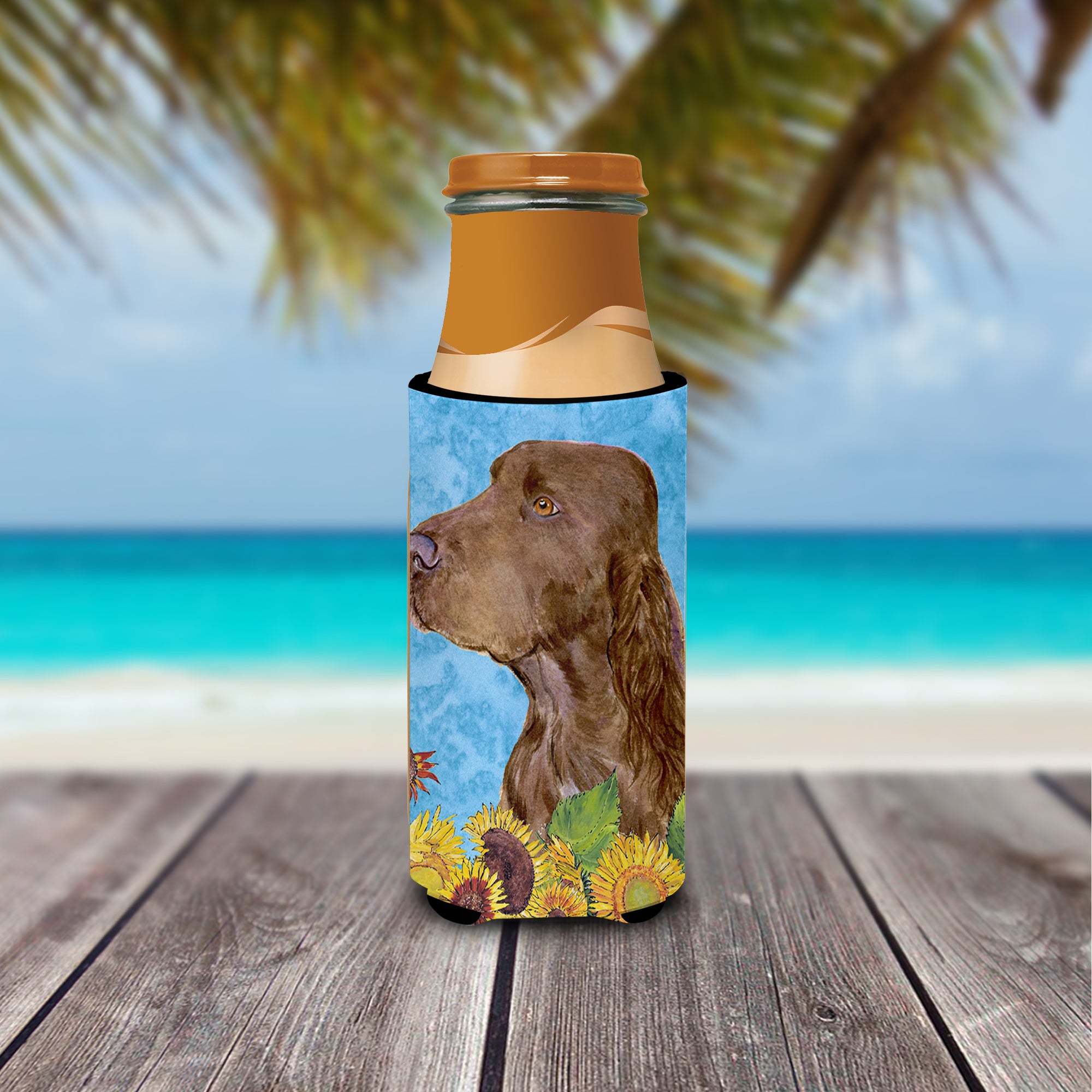 Field Spaniel in Summer Flowers Ultra Beverage Insulators for slim cans SS4159MUK