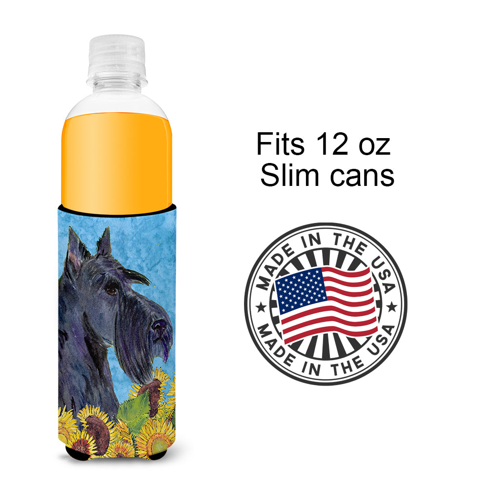 Scottish Terrier in Summer Flowers Ultra Beverage Insulators for slim cans SS4163MUK