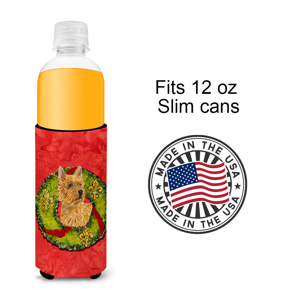 Norwich Terrier Cristmas Wreath Ultra Beverage Isolateurs pour canettes minces SS4188MUK