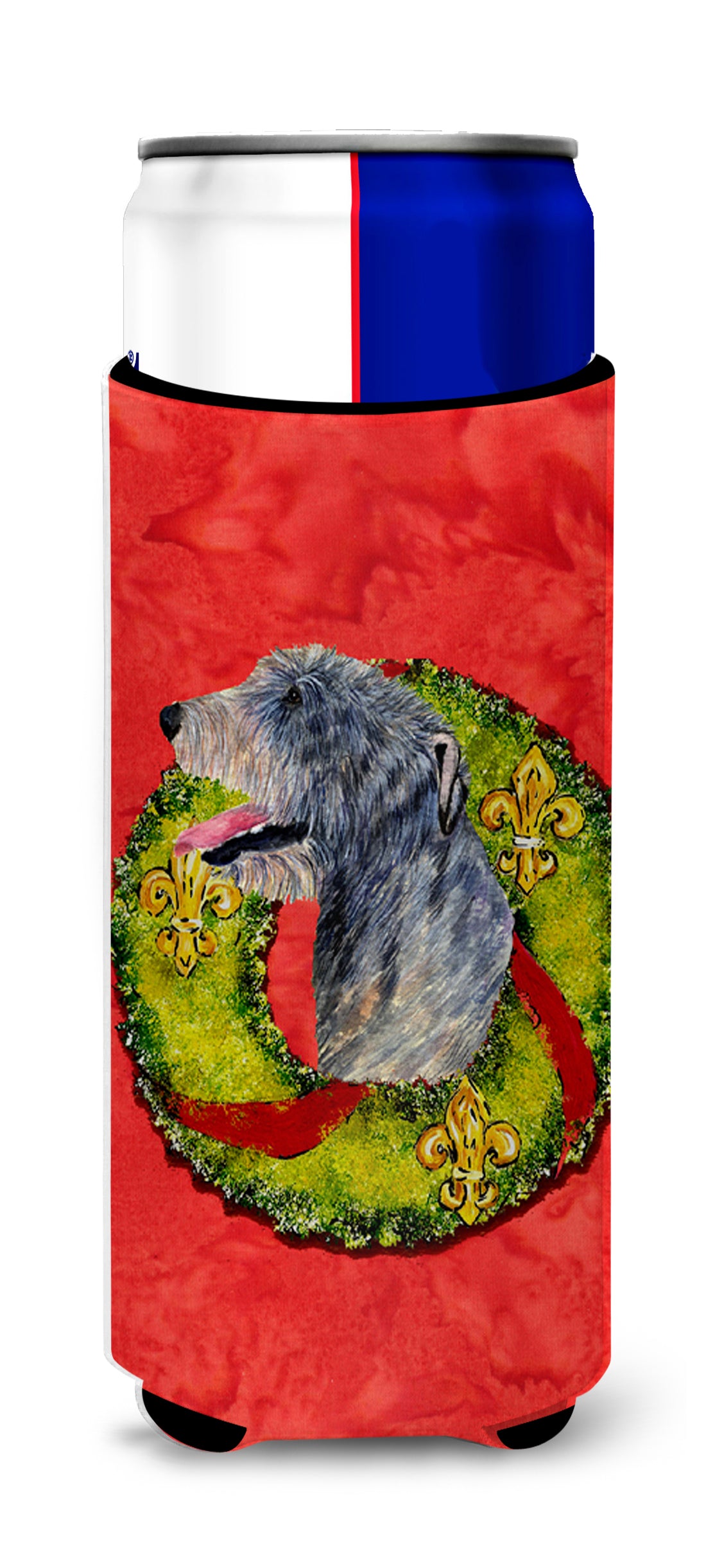 Irish Wolfhound Cristmas Wreath Ultra Beverage Isolateurs pour canettes minces SS4193MUK