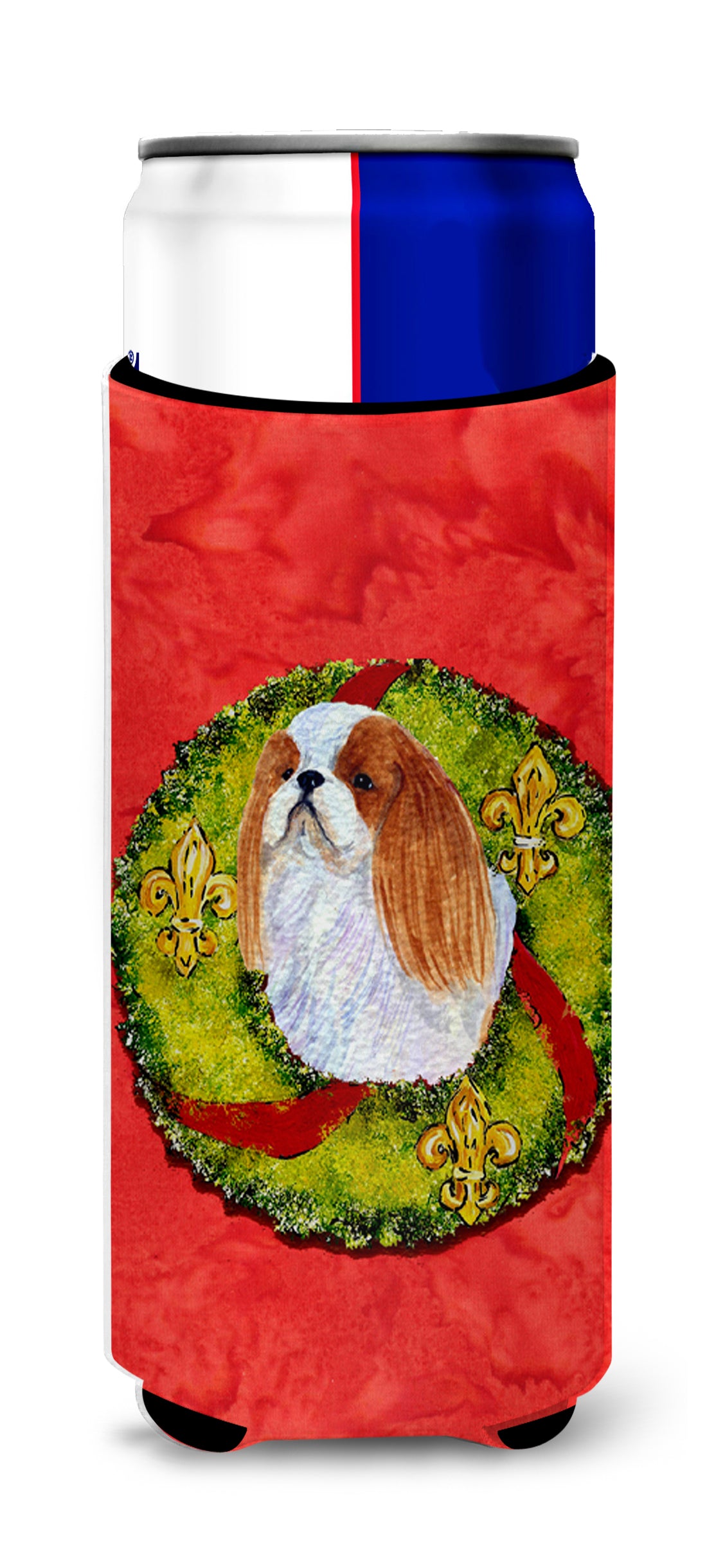 English Toy Spaniel Cristmas Wreath Ultra Beverage Insulators for slim cans SS4194MUK