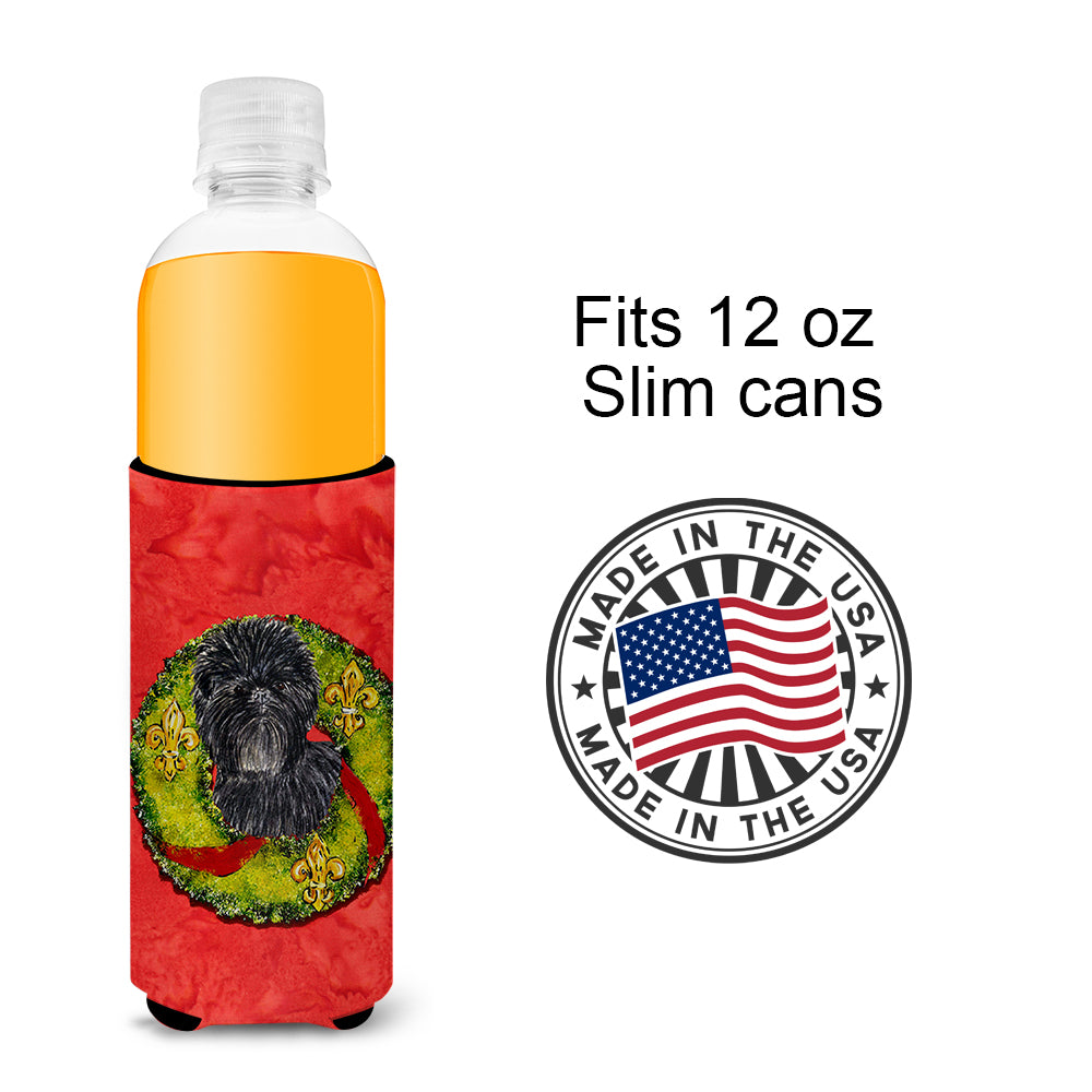 Affenpinscher Cristmas Wreath Ultra Beverage Insulators for slim cans SS4198MUK.