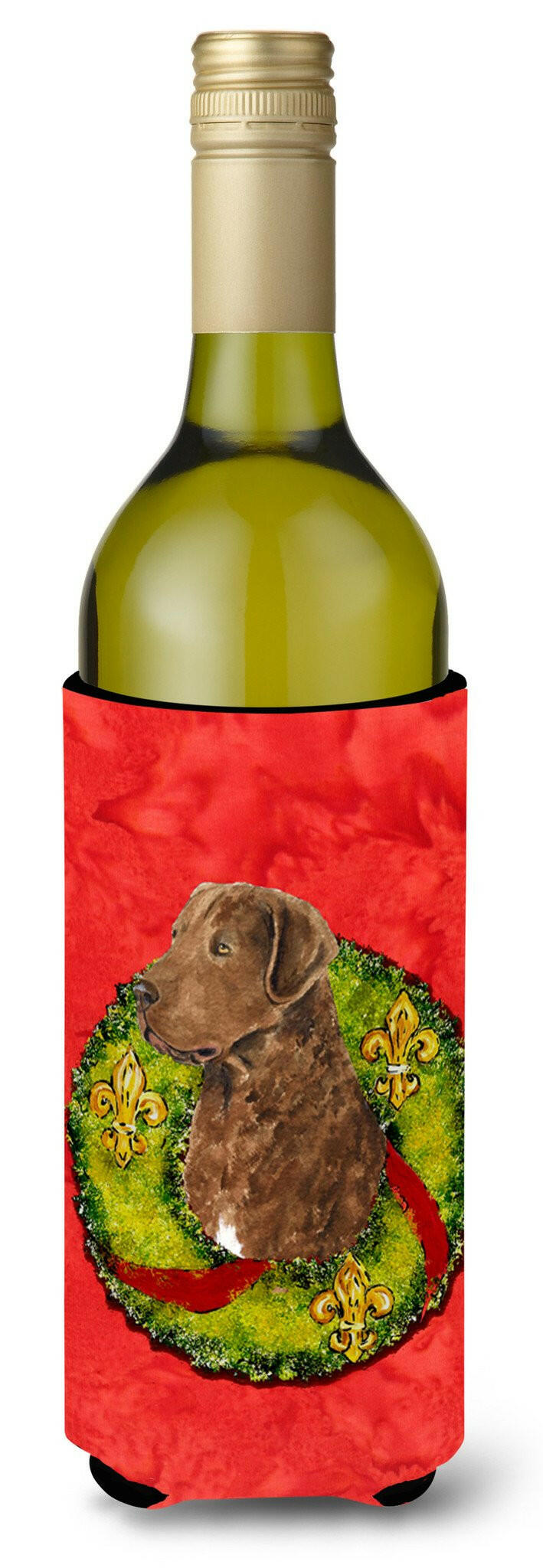 Scottish Terrier Cristmas Wreath Wine Bottle Beverage Insulator Beverage Insulator Hugger SS4218LITERK by Caroline&#39;s Treasures