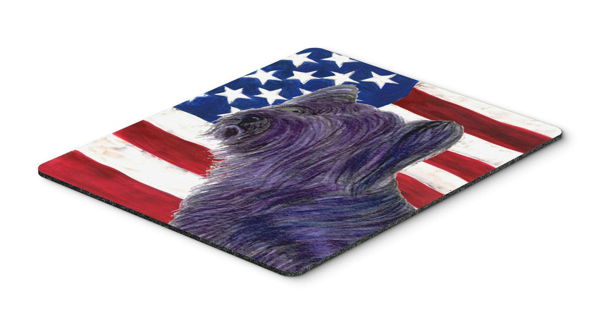 USA American Flag with Skye Terrier Mouse Pad, Hot Pad or Trivet by Caroline&#39;s Treasures