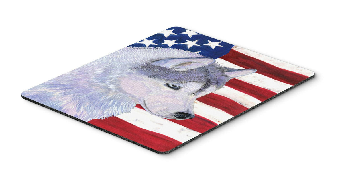 USA American Flag with Siberian Husky Mouse Pad, Hot Pad or Trivet by Caroline&#39;s Treasures