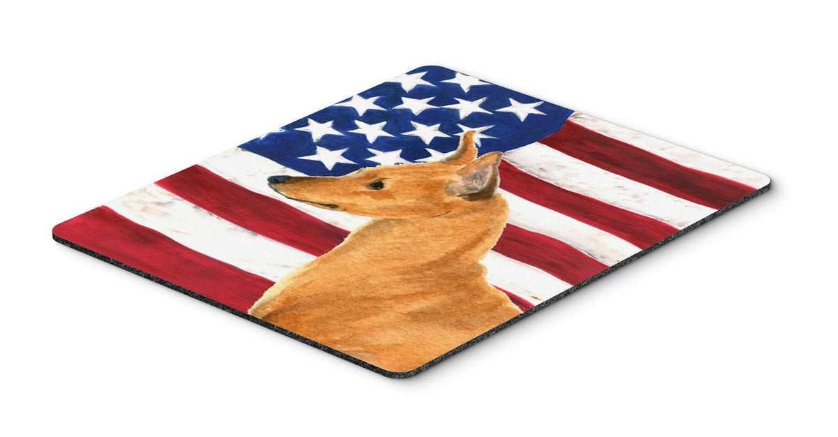 USA American Flag with Min Pin Mouse Pad, Hot Pad or Trivet by Caroline&#39;s Treasures