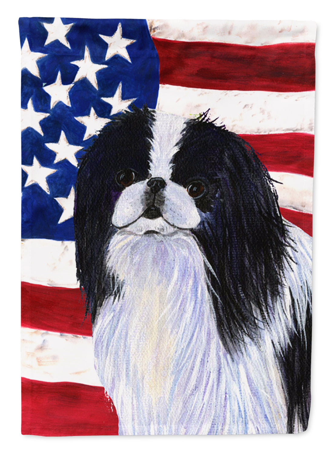 USA American Flag with Japanese Chin Flag Canvas House Size
