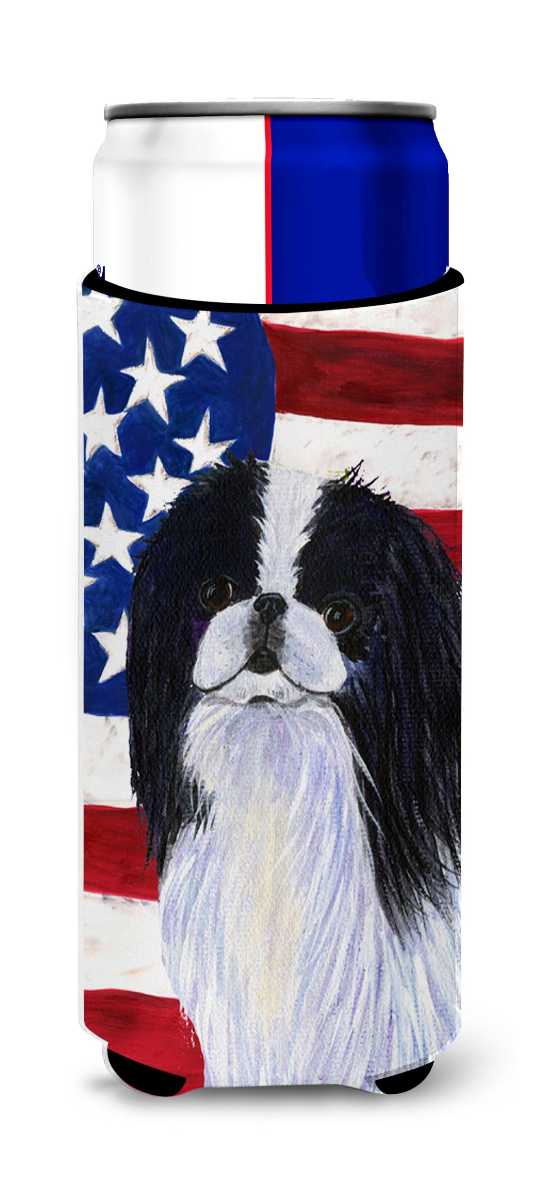 USA American Flag with Japanese Chin Ultra Beverage Insulators for slim cans SS4223MUK