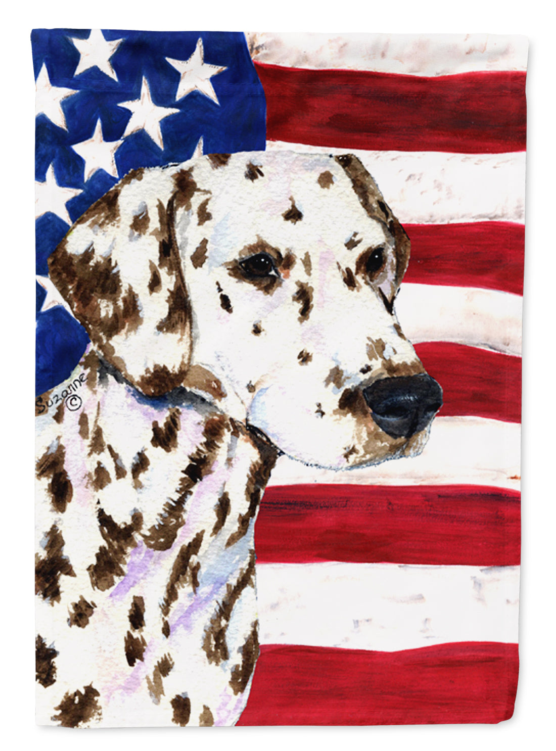 USA American Flag with Dalmatian Flag Canvas House Size  the-store.com.