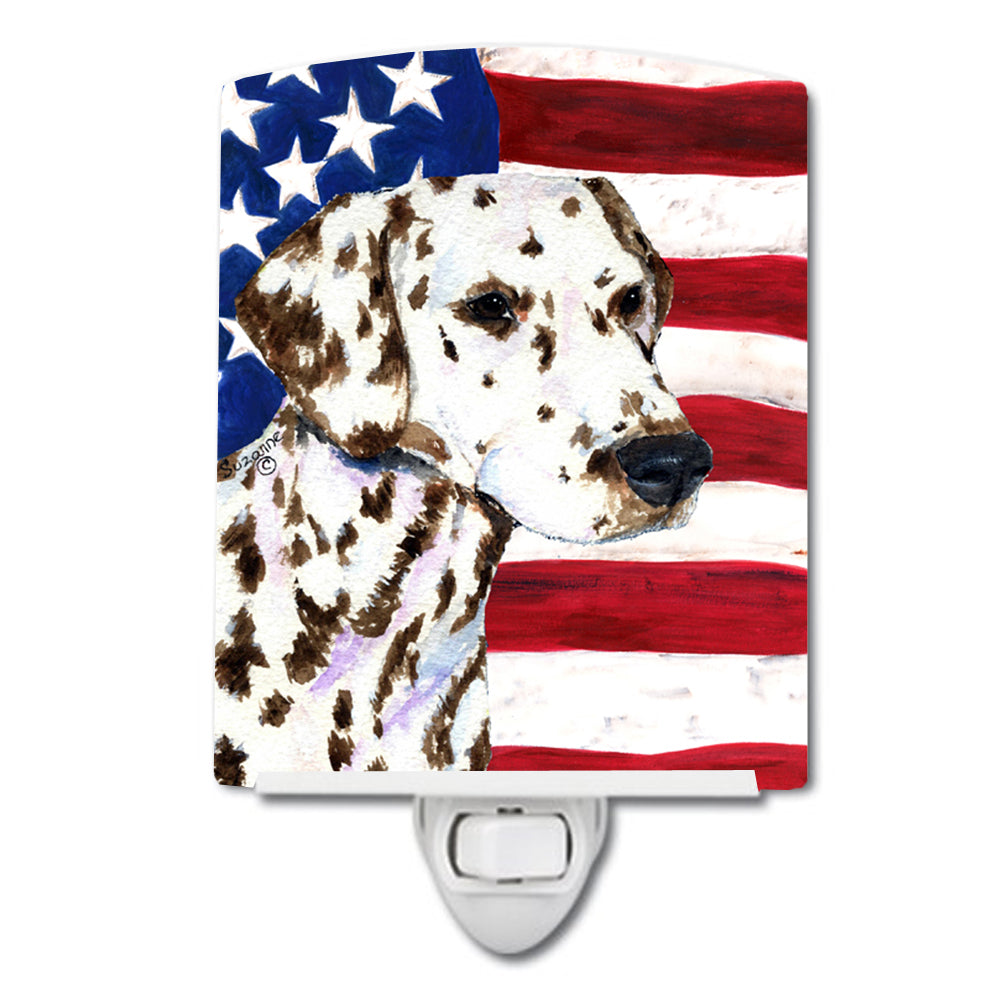 USA American Flag with Dalmatian Ceramic Night Light SS4225CNL - the-store.com