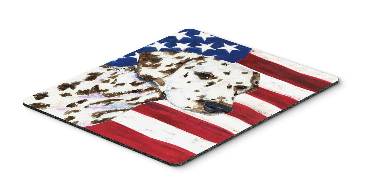 USA American Flag with Dalmatian Mouse Pad, Hot Pad or Trivet by Caroline&#39;s Treasures