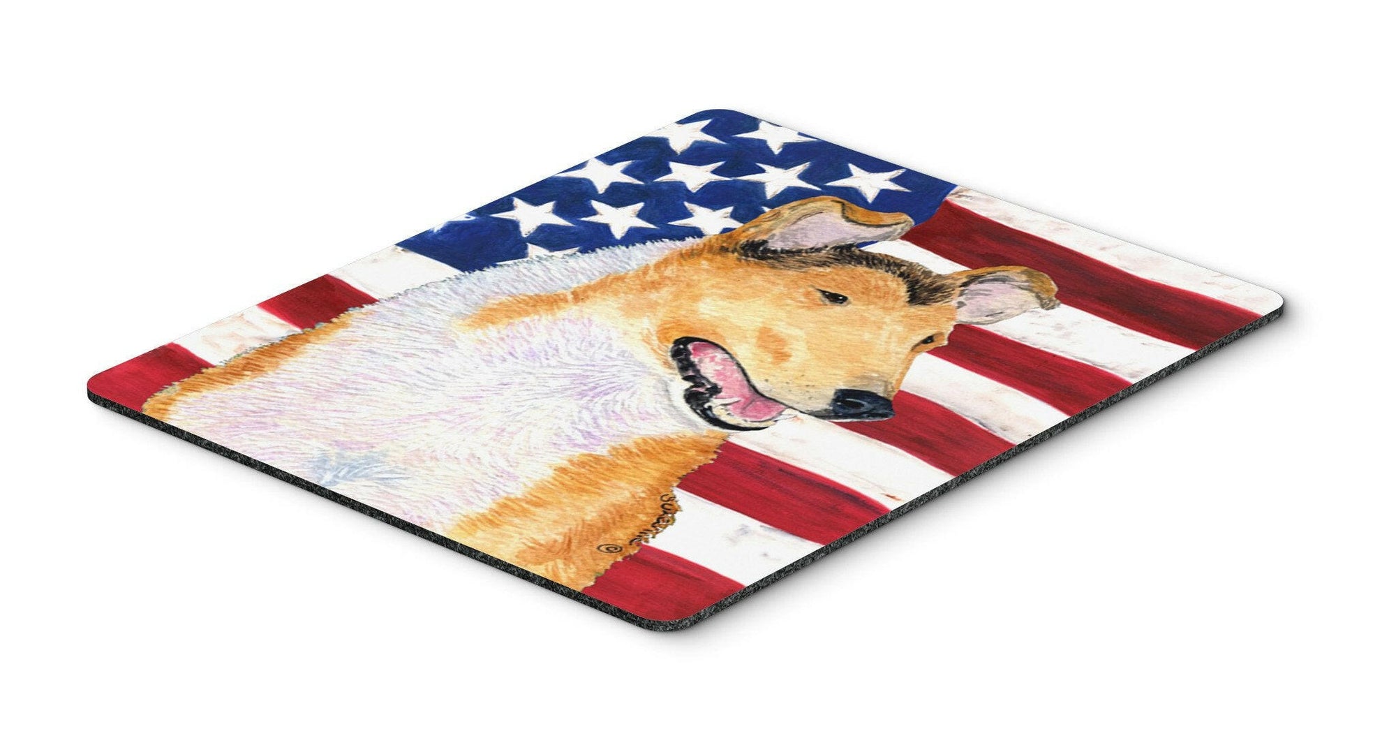 USA American Flag with Collie Smooth Mouse Pad, Hot Pad or Trivet by Caroline's Treasures