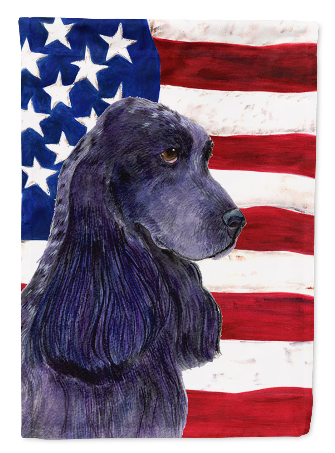 USA American Flag with Cocker Spaniel Flag Canvas House Size  the-store.com.