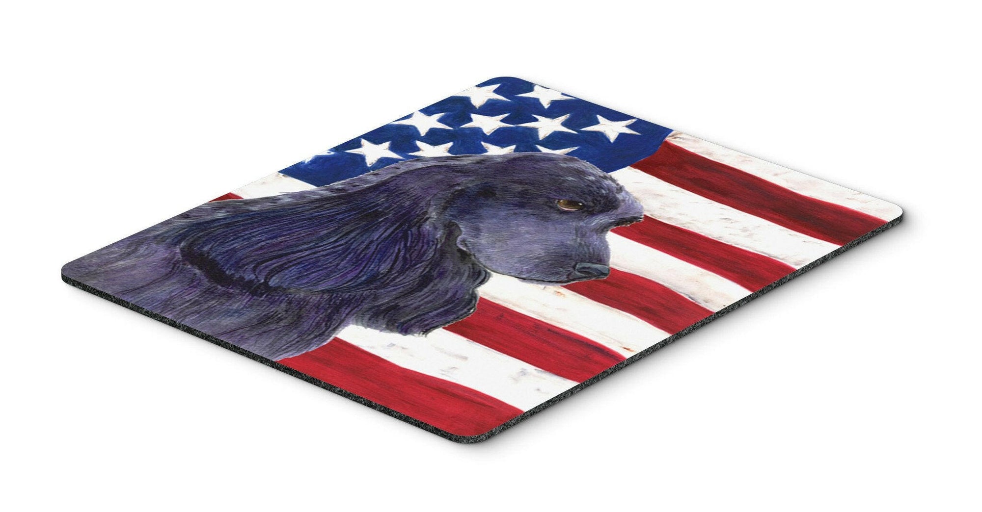USA American Flag with Cocker Spaniel Mouse Pad, Hot Pad or Trivet by Caroline's Treasures