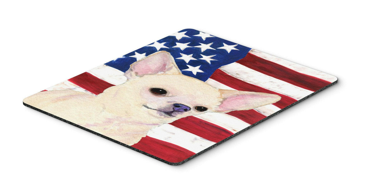 USA American Flag with Chihuahua Mouse Pad, Hot Pad or Trivet by Caroline&#39;s Treasures