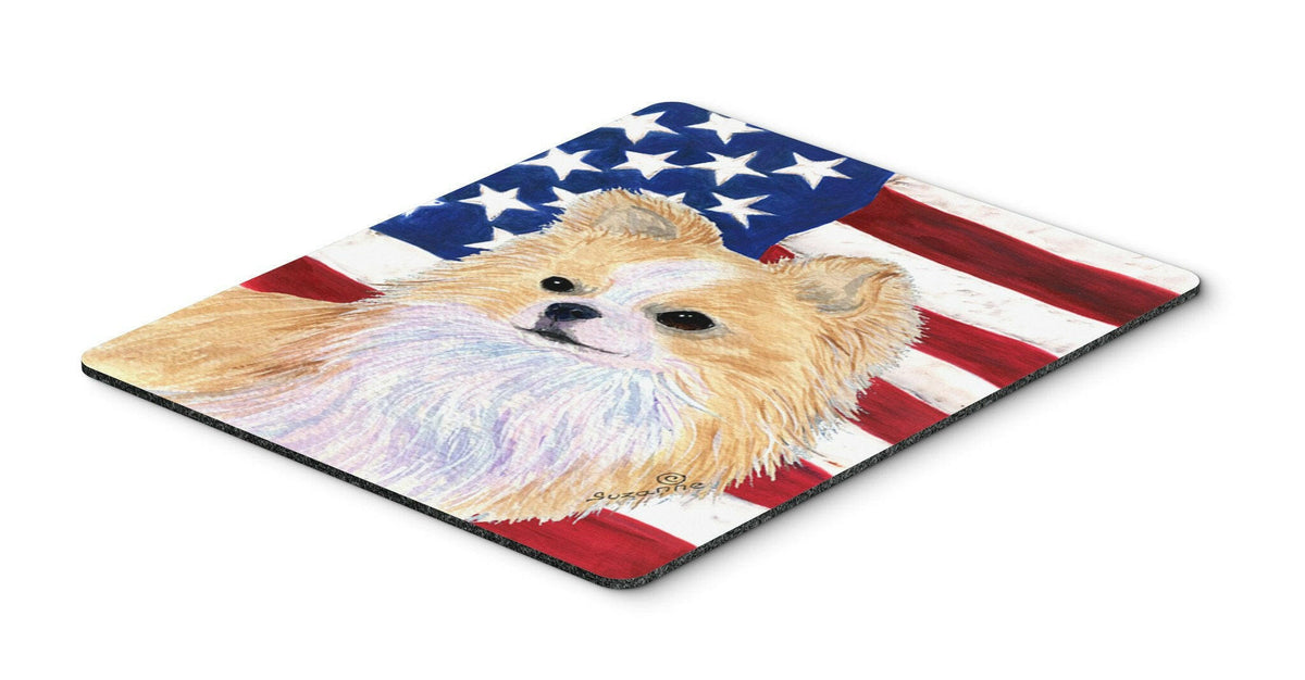 USA American Flag with Chihuahua Mouse Pad, Hot Pad or Trivet by Caroline&#39;s Treasures
