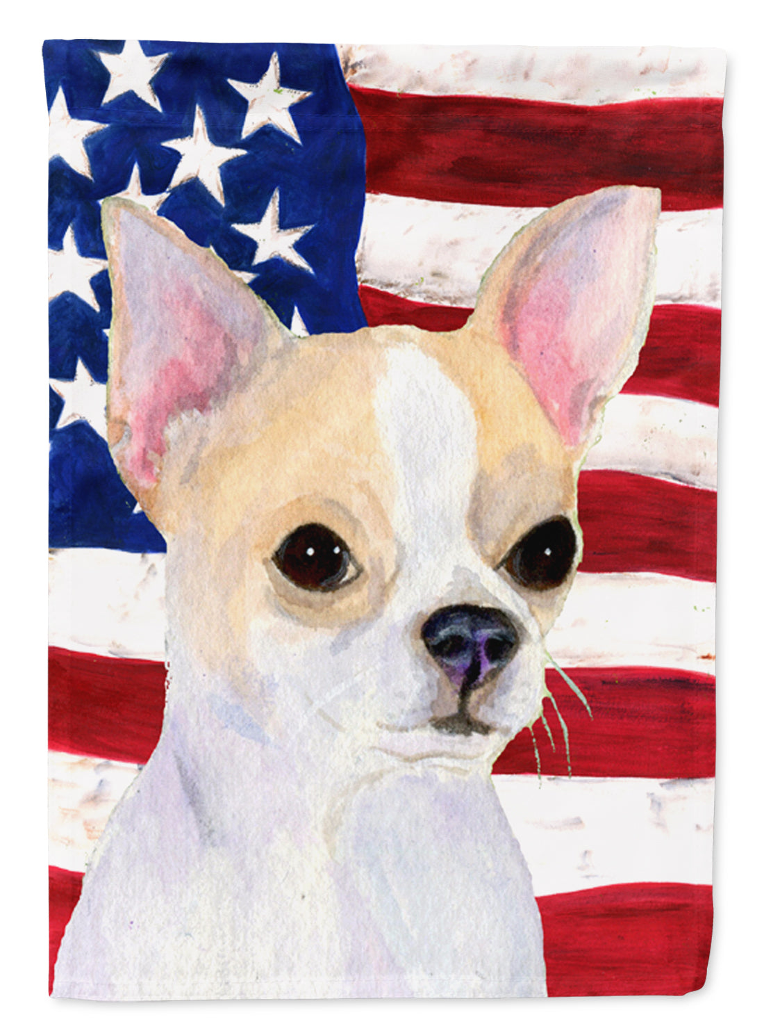 USA American Flag with Chihuahua Flag Canvas House Size  the-store.com.