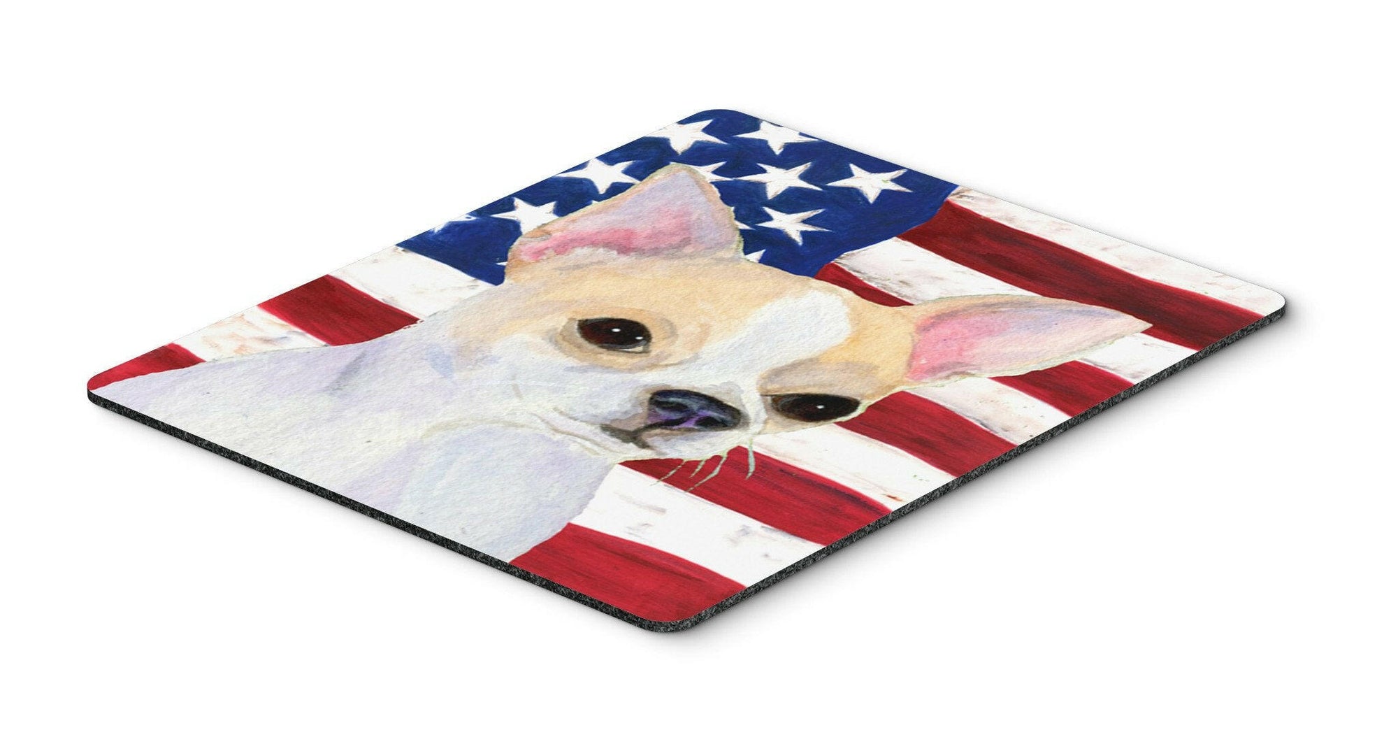 USA American Flag with Chihuahua Mouse Pad, Hot Pad or Trivet by Caroline's Treasures