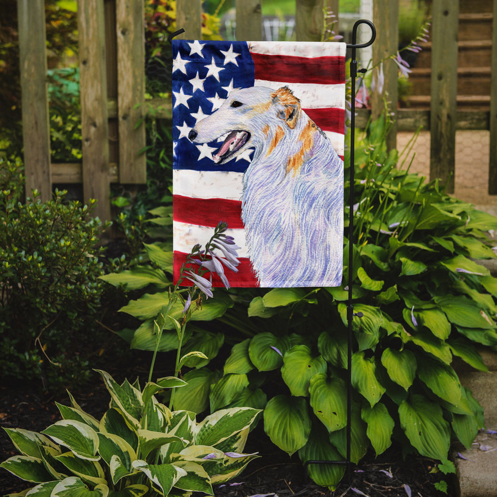 Caroline's Treasures USA American Flag with Borzoi Garden Flag – Decorative Outdoor Yard Flag