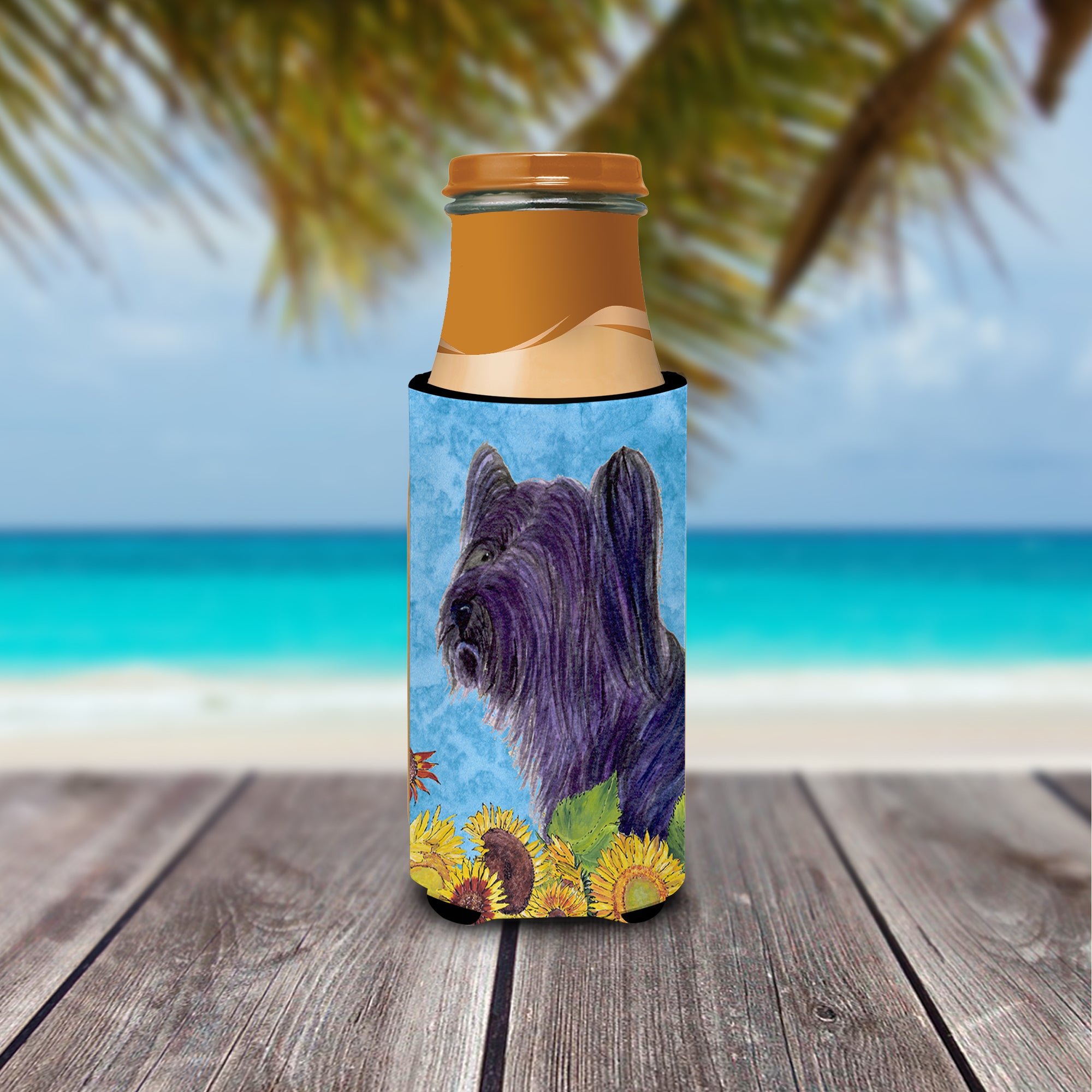 Skye Terrier in Summer Flowers Ultra Beverage Insulators for slim cans SS4232MUK