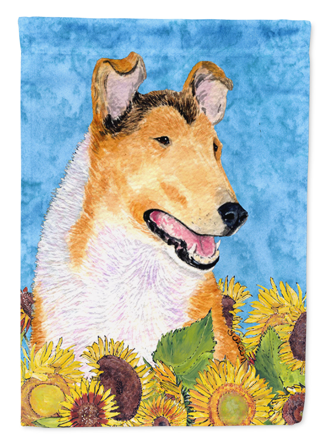 Collie Smooth Flag Canvas House Size