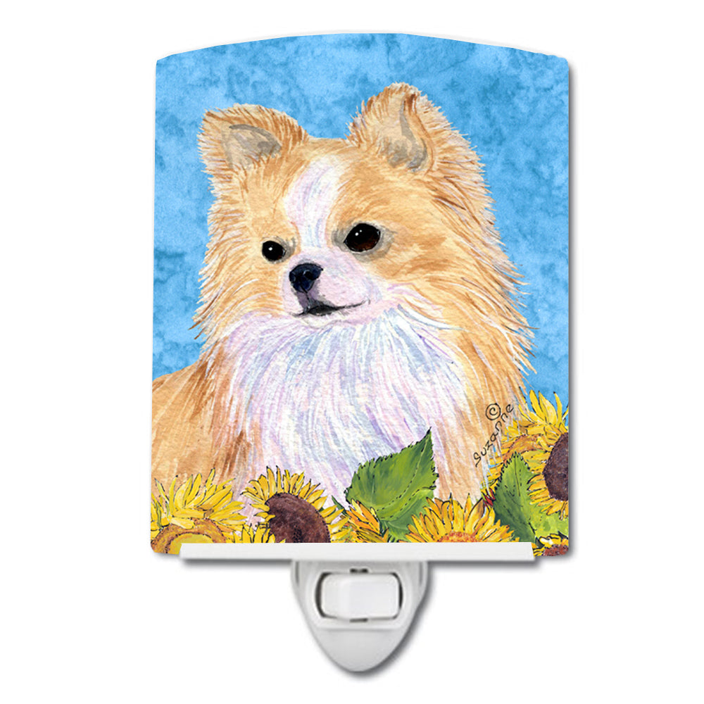 Chihuahua in Summer Flowers Ceramic Night Light SS4242CNL - the-store.com