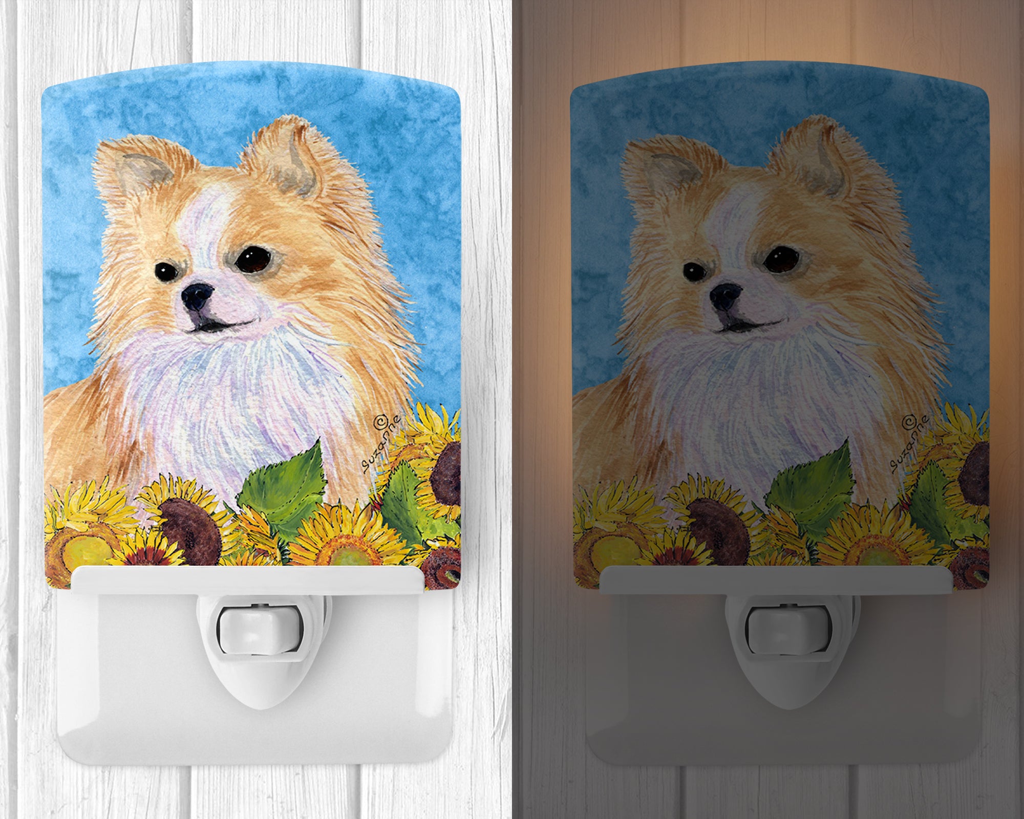 Chihuahua in Summer Flowers Ceramic Night Light SS4242CNL - the-store.com
