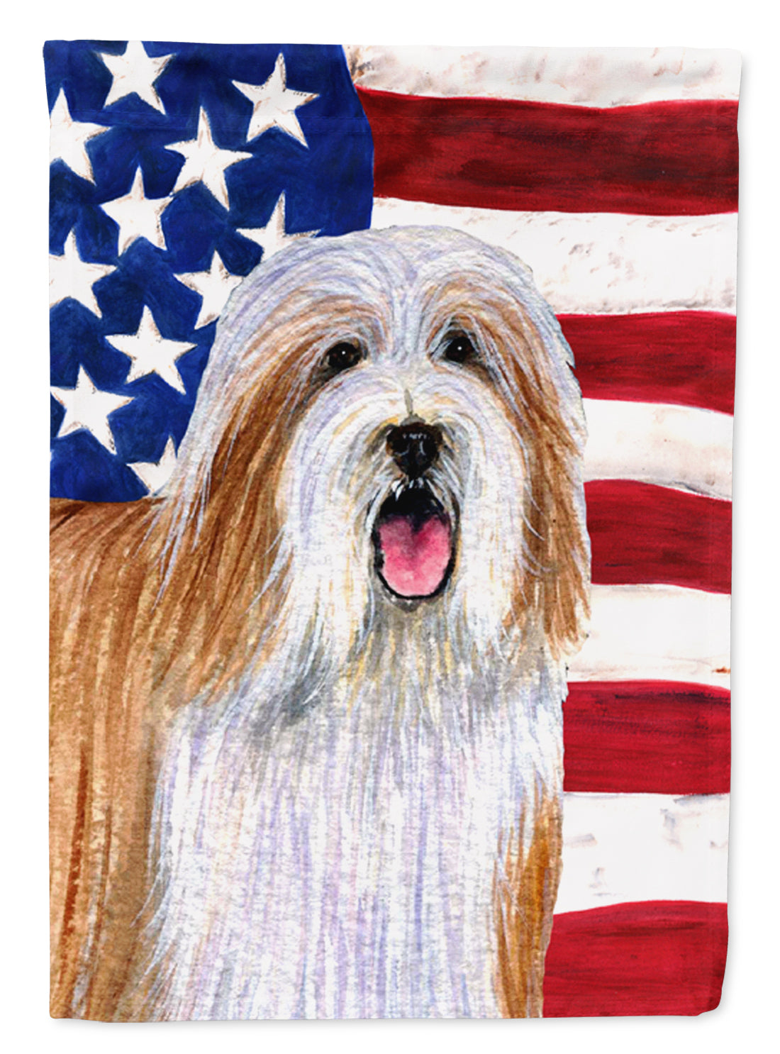 USA American Flag with Bearded Collie Flag Garden Size