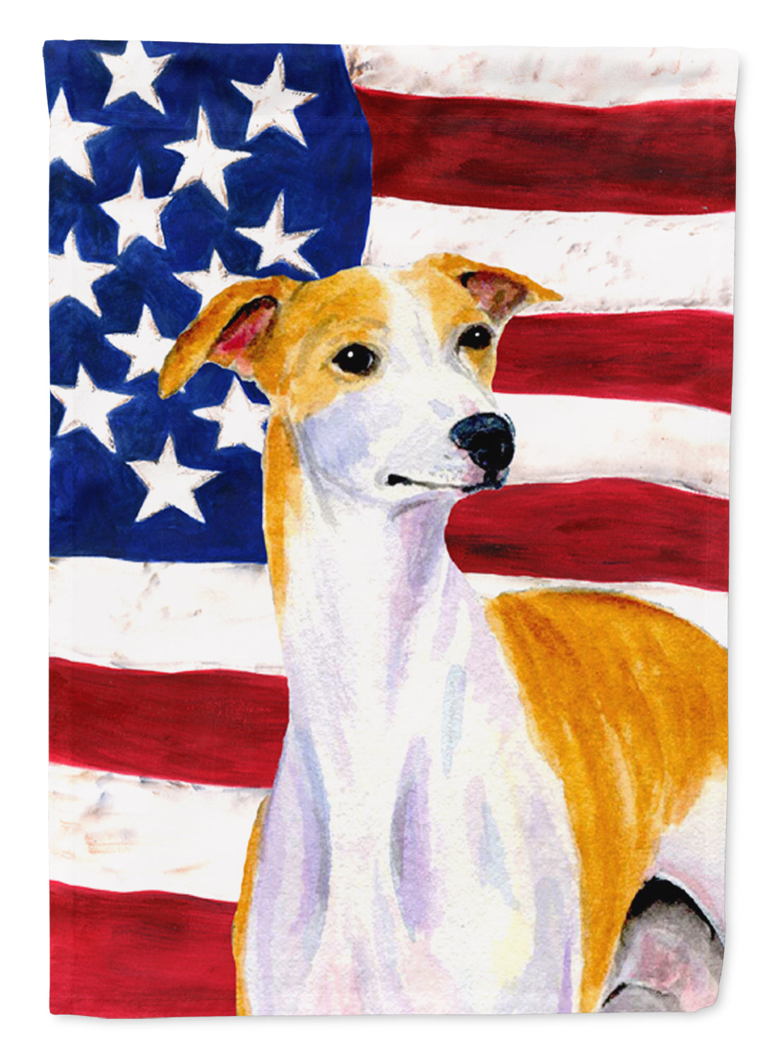 USA American Flag with Whippet Flag Canvas House Size