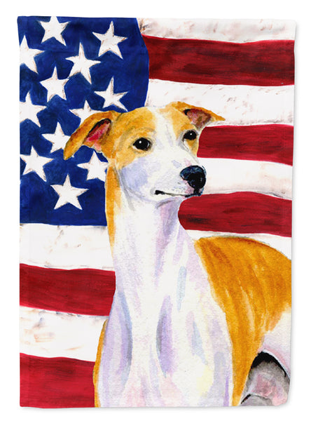 USA American Flag with Whippet Flag Garden Size